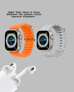 Watch 9 Max Akıllı Saat Kulaklık Seti Sağlık Takipli 45 mm Geniş Ekran - Görsel 4