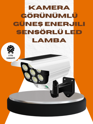 Solar Şarjlı Kamera Tasarımlı LED Duvar Lambası Hareket Sensörlü Dış Mekan Aydınlatma