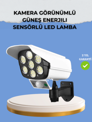 Kamera Görünümlü Solar LED Lamba Hareket Sensörlü Uzaktan Kumandalı Bahçe Duvar Aydınlatması