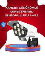 Uzaktan Kumandalı Güneş Enerjili LED Güvenlik Lambası Kamera Tipi Hareket Sensörlü