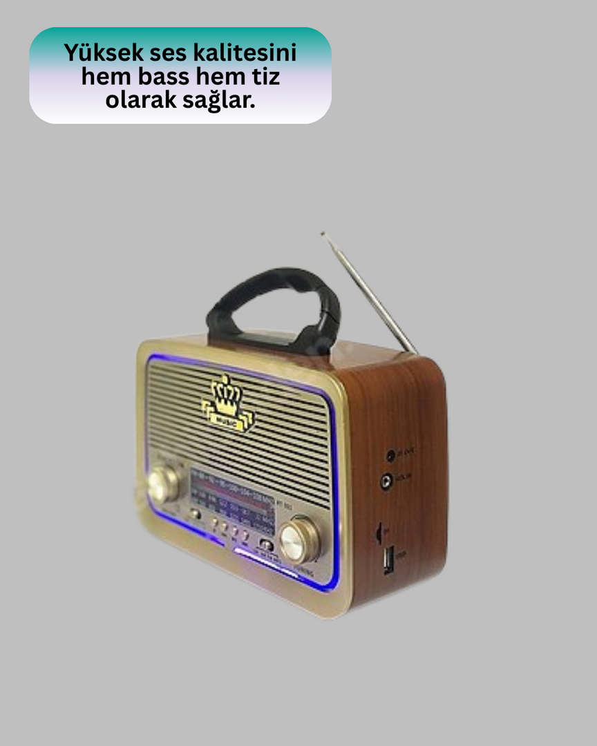 1247005_7-72.png Bluetooth Özellikli Nostalji Radyo 3 Bant FM AM SW - Görsel 2