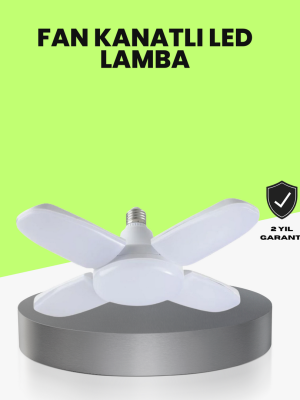 Katlanabilir 4 Kollu LED Ampül 60 Watt 6000 Lumen Beyaz Işık