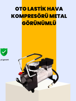 Araç Çakmak Girişli Metal Hava Kompresörü 10A Güçlü Motor