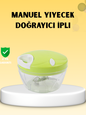 Manuel Yiyecek Doğrayıcı İpli Hızlı Pratik Sebze Kıyıcı