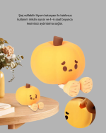Pumpkin LED Gece Lambası Üç Kademeli Işık Ayarlı - Görsel 5