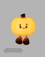 Pumpkin LED Night Light Dokunmatik Şarjlı Silikon Gece Lambası - Görsel 3