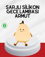 USB Şarjlı Armut Gece Lambası Dokunmatik Renk Değişimli