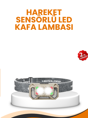 Uzun Menzilli Sensörlü LED Kafa Lambası Kamp ve Yürüyüş