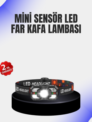Kamp ve Yürüyüş İçin Sensörlü LED Kafa Feneri Ayarlanabilir