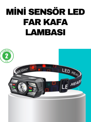 Hareket Sensörlü Şarjlı LED Far Suya Dayanıklı Çok Modlu