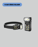 3 Fonksiyonlu LED Far El Feneri Çalışma Lambası Uzun Pil Ömürlü - Görsel 4