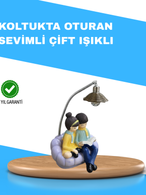 Romantik Çift Temalı Dekoratif Masa Lambası Yumuşak LED Işık