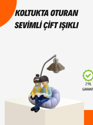 Sevgiliye Özel Çift Figürlü LED Masa Lambası Okuyan Çift Tasarım