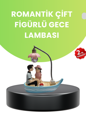 Oturan Çift Figürlü LED Masa Lambası Romantik Hediye