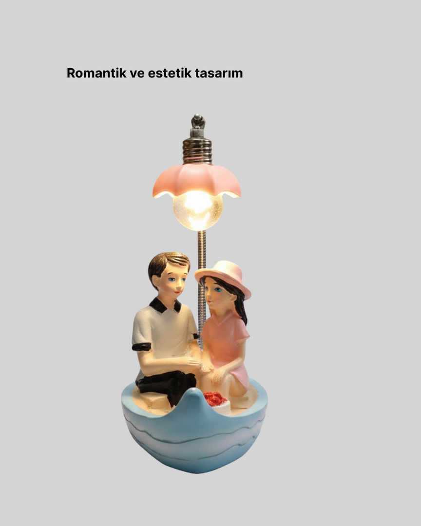 1247289_9-79.png Oturan Çift Figürlü LED Masa Lambası Romantik Hediye - Görsel 4