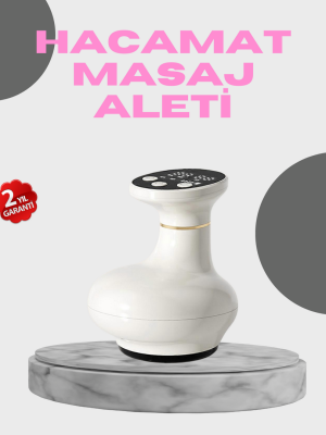 3’ü 1 Arada Şarjlı Masaj Cihazı Kupa Terapisi Sıcak Kompres Gua Sha