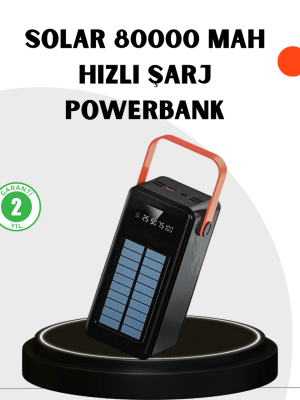 Powerbank Hızlı Şarj Solar Güneş Enerjili Çok Girişli