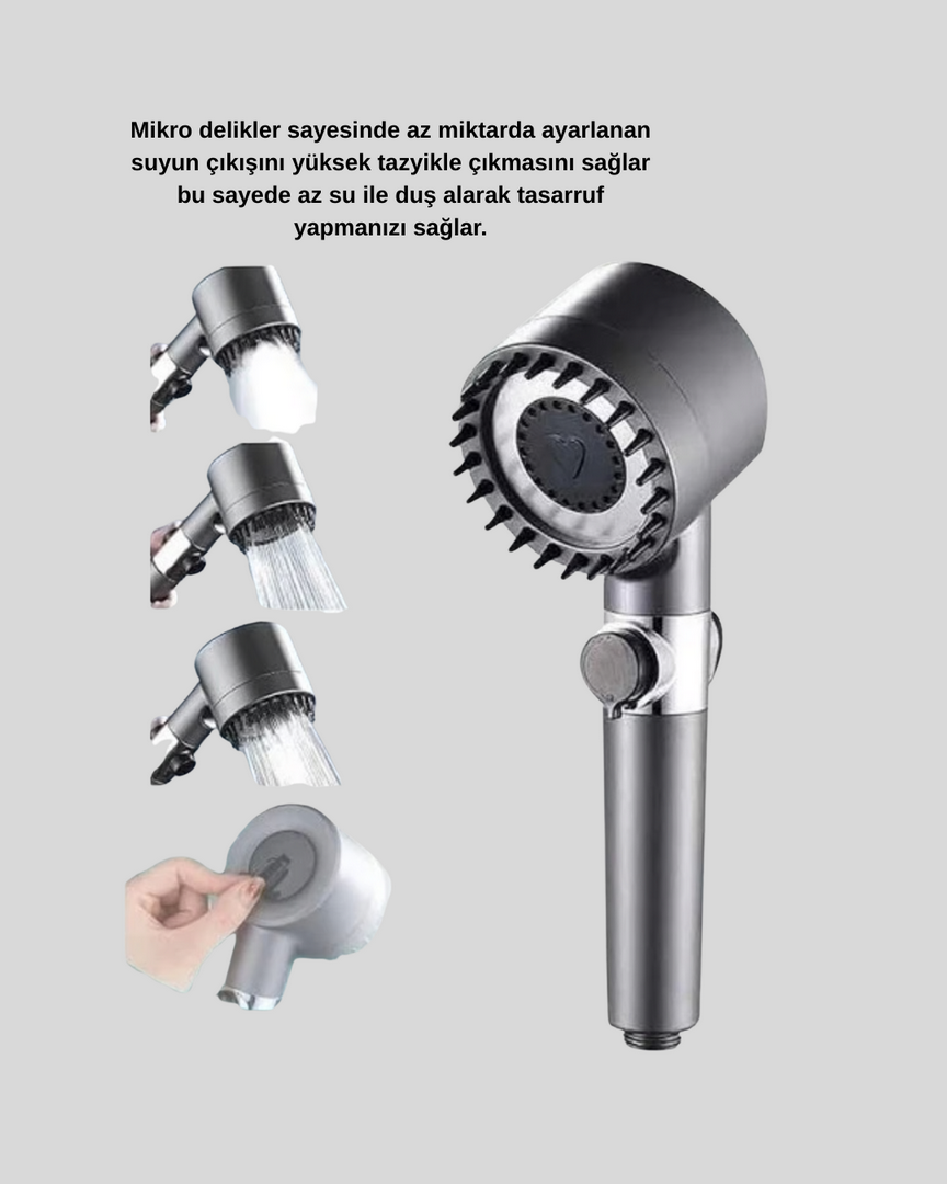 1247443_7-93.png Yüksek Basınçlı Masajlı Duş Başlığı Su Tasarruflu - Görsel 2
