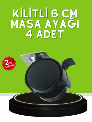 Sehpa ve Restoran Arabası İçin Kilitli Ayak 4’lü