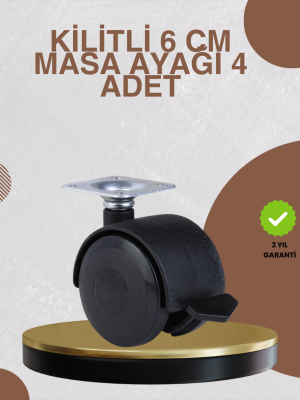 Kilitli Mobilya Ayağı 6 cm 4’lü Set Zemin Korumalı