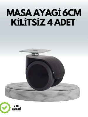 Halı ve Beton Uyumlu Kilitsiz Mobilya Tekerleği 4’lü