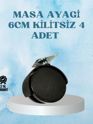 Kilitsiz Mobilya Tekerleği 6 cm 4 Adet Dayanıklı Tasarım