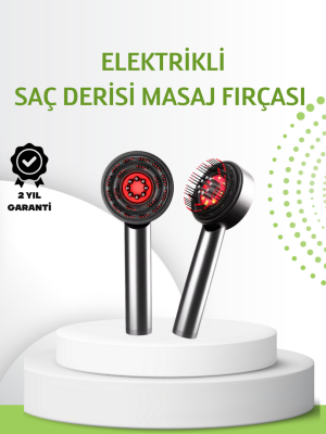 Şarjlı Saç Derisi Masaj Cihazı Kırmızı Işık ve 3D Tarak Dişli