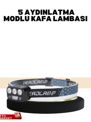 Kamp ve Trekking İçin Sensörlü LED Kafa Lambası