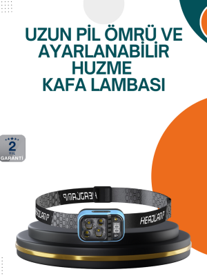 Type C Şarjlı LED Kafa Lambası Güç Göstergeli 53 Modlu
