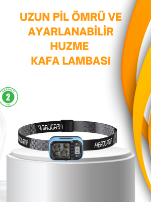Su Geçirmez LED Kafa Lambası 53 Çalışma Modu Güç Ekranlı