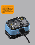 Üç Renkli LED Kafa Feneri 53 Mod Güç Göstergeli Type C Şarjlı - Görsel 3