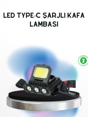 Şarjlı LED Kafa Lambası 800 Lumen COB XPE Ayarlanabilir Başlıklı