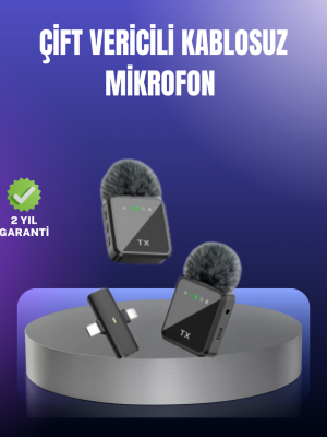 Vlog Podcast ve Röportajlar İçin Kablosuz Çift Yaka Mikrofon
