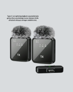 2in1 Kablosuz Yaka Mikrofonu iOS ve Android Uyumlu - Görsel 3