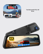 10 İnç Tam Dokunmatik Dikiz Aynası Kamera Ön Arka Full HD - Görsel 5