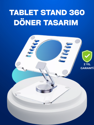 Katlanabilir Tablet Standı Ayarlanabilir Kaymaz Şeffaf Tasarım