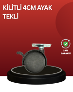 Sessiz Dönen Kilitli Mobilya Tekerleği 4 cm