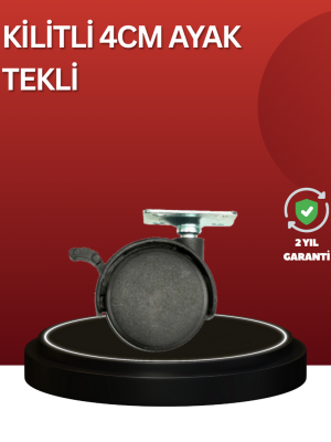Sessiz Dönen Kilitli Mobilya Tekerleği 4 cm