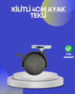 Dolap ve Raflar İçin 4 cm Kilitli Tekerlek Tekli