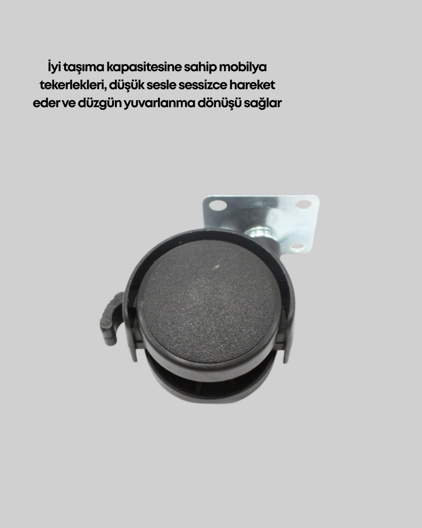 1247633_9-98.png Dolap ve Raflar İçin 4 cm Kilitli Tekerlek Tekli - Görsel 4