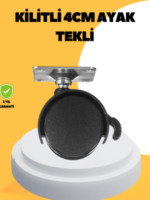 4 cm Kilitli Mobilya Tekerleği Tekli Sessiz ve Dayanıklı