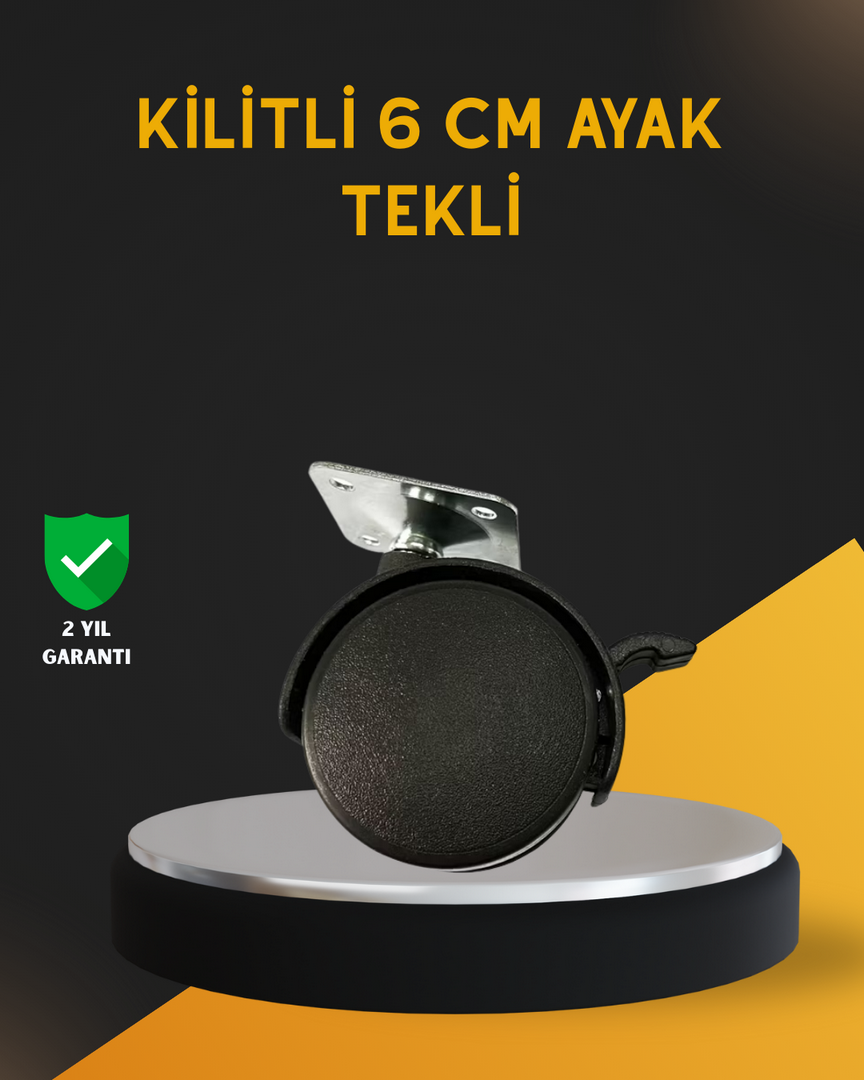 1247646_4-101.png Mobilya İçin Kilitli 6 cm Ayak Tekli Satış - Görsel 1