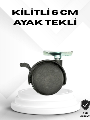 Kilitli 6 cm Masa Ayağı Tekli Döner Tekerlek