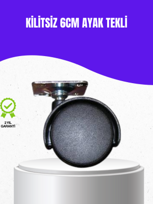 6 cm Kilitsiz Masa Ayağı Tekli Döner Tekerlek