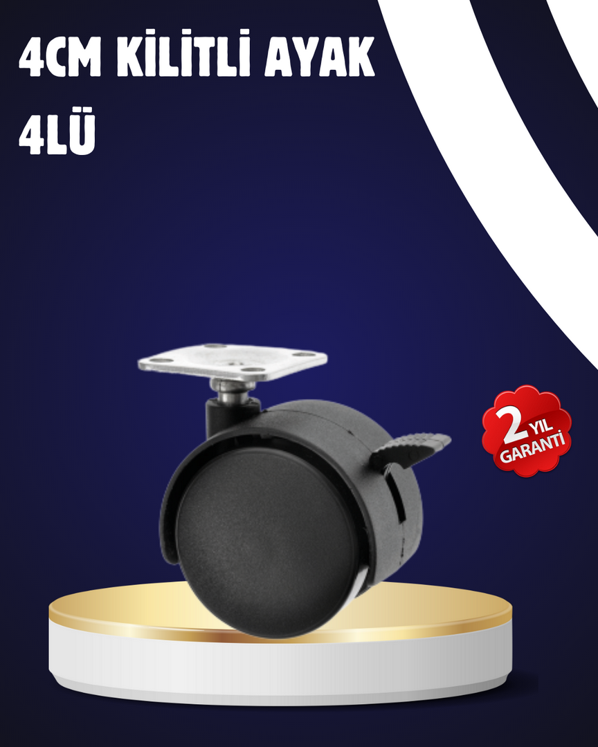 1247656_6-96.png 4’lü Kilitli Tekerlek Ayak 4 cm Sessiz ve Dayanıklı - Görsel 1