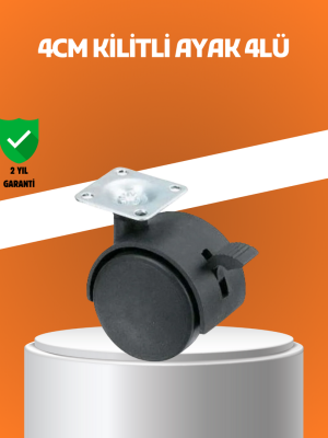 Kilitli Mini Tekerlek Ayak 4 cm 4’lü Set