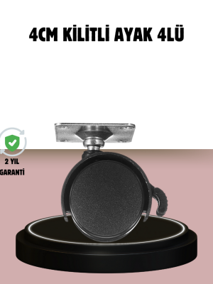 Kilitli 4 cm Tekerlek Ayak 4’lü Set Zemin Koruyucu
