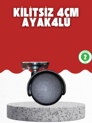 4 cm Kilitsiz Tekerlek Ayak Seti Zemin Koruyucu