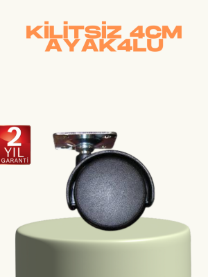 Kilitsiz Mini Tekerlek Ayak 4 cm 4’lü Set Kolay Montaj