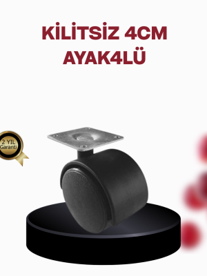 4 cm Döner Ayak Kilitsiz 4 Adet Mobilya ve Sehpa Ayağı